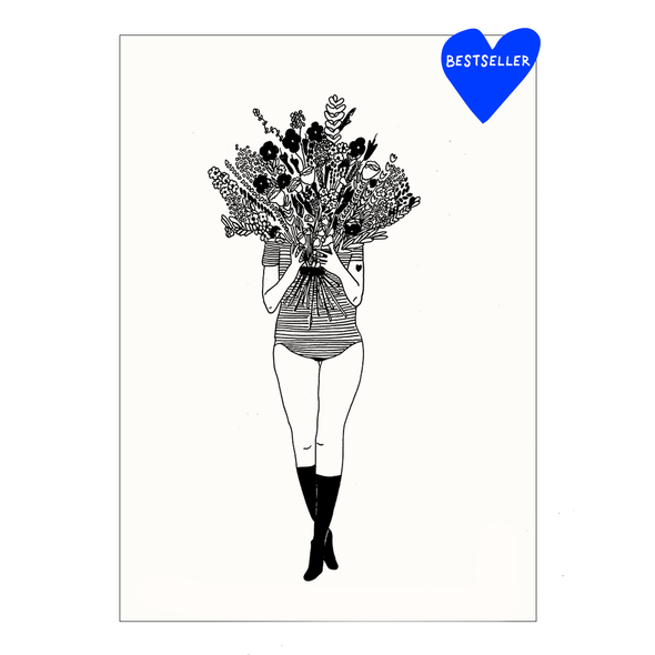postkaart flower girl