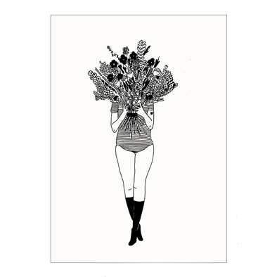 post card flower girl