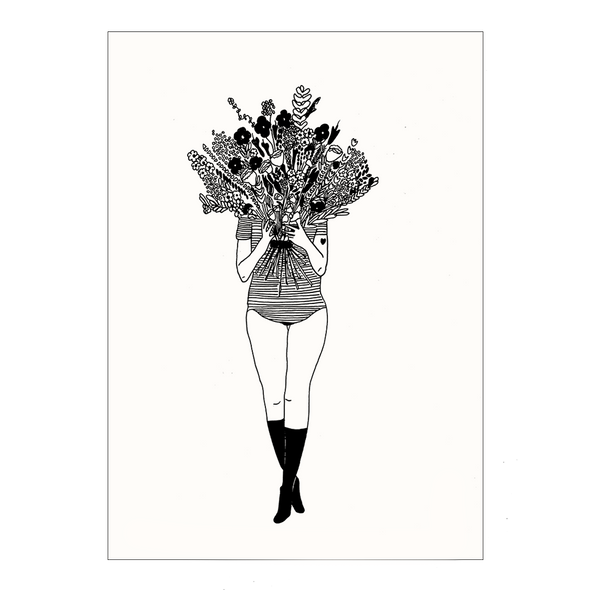 post card flower girl