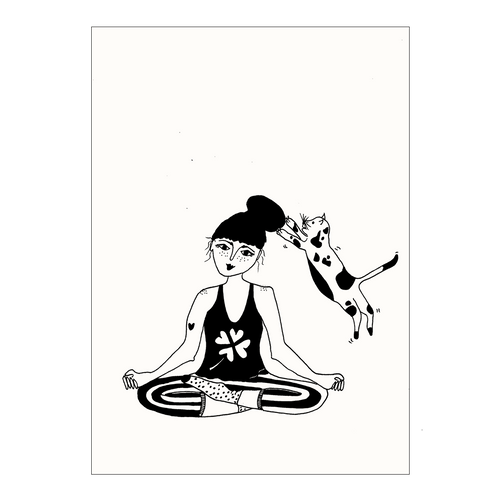 postkaart zen with cats